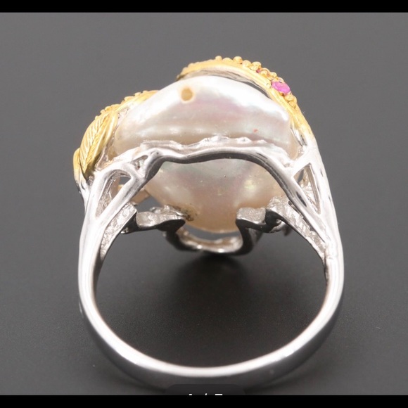 Pearl and Ruby gorgeous Ring - Picture 3 of 6